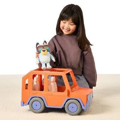 Bluey Buddies Big Heeler 4 Wheel Drive Doll Playset - 3pk: Plush Character Set, BBC Licensed, Plastic & Fabric