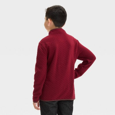 Boys' Quilted Mock Neck Pullover Sweatshirt M