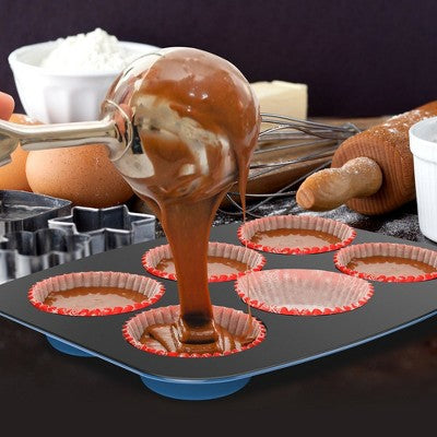 NutriChef 8-Piece Stackable Bakeware Set - Non-Stick Carbon Steel Baking Trays and Pans