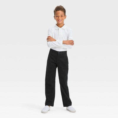 Boys' Straight Fit Uniform Pants - Cat & Jack Black 7
