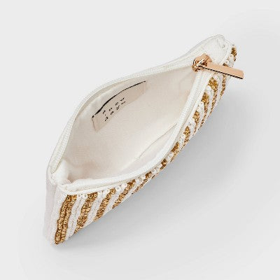 Beaded Striped Zip Pouch - A New Day Gold