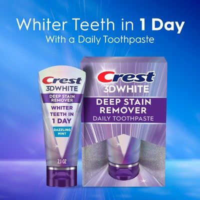 Crest 3D White Deep Stain Remover Daily Toothpaste - Dazzling Mint - 2.1oz