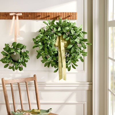 12" Mini Seeded Green Leaf Wreath - Hearth & Hand with Magnolia