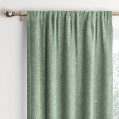 42"x63" Room Darkening Heathered Thermal Window Curtain Panel Green - Room Essentials