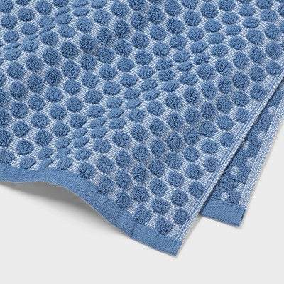 6pc Performance Plus Textured Dot Bath Towel Set Blue - Threshold