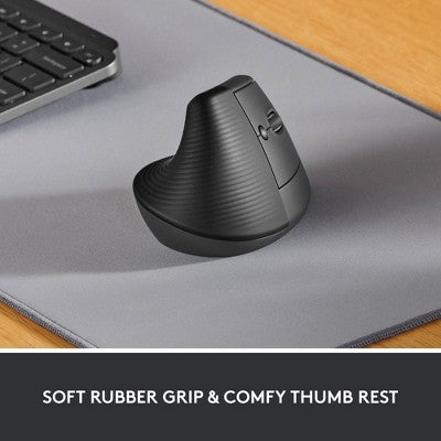 Logitech Lift Bluetooth Mouse - Black: Ergonomic Wireless Computer Accessory
