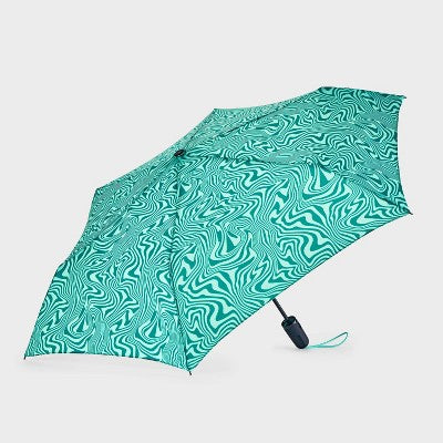 ShedRain Auto Open Auto Close Compact Umbrella - Escape: Telescoping Shaft, Abstract Pattern, 54" Span