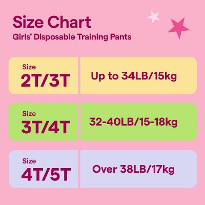 Girls' Disposable Training Pants - 2T-3T - 28ct - up&up