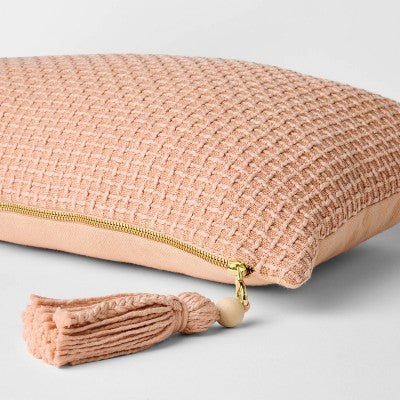 Lumbar Basketweave with Tassel Peach - Threshold Designed with Studio McGee