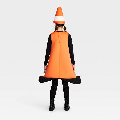 Kids' and Adult Glow in the Dark Construction Cone Halloween Costume with Headpiece One Size - Hyde and EEK! Boutique (LOCAL PICKUP ONLY)