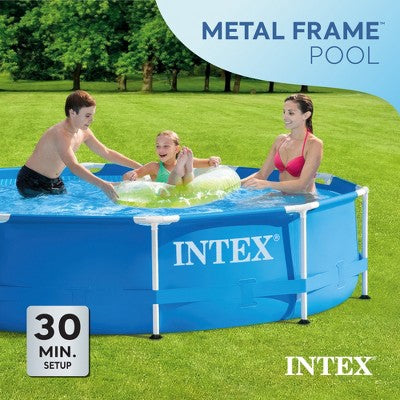 Intex 10 Foot x 30 Inch Above Ground Round Swimming Pool, (Pump Not Included) (LOCAL PICKUP ONLY)