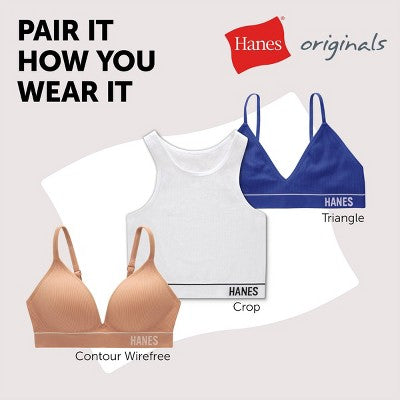 Hanes Originals Women's 3pk Seamless Rib Bikini Underwear - Black/Beige L: Midweight Knit, Low Rise, Stretch Fabric