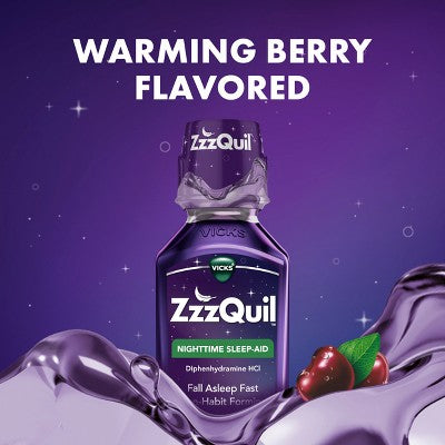 ZzzQuil Nighttime Sleep-Aid Liquid - Berry - 12 fl oz
