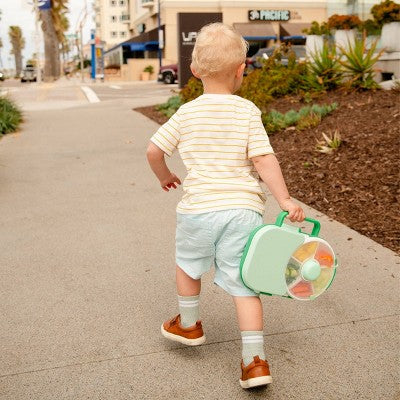 GoBe Kids' 2-in-1 Bento Style Lunchbox with Small Snack Spinner Flip - Sage Green