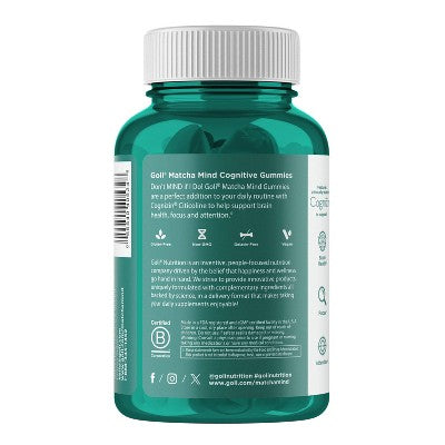 Goli Nutrition Matcha Mind Cognitive Vegan Gummies - 60ct