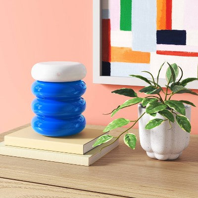 Portable Cordless Storage Novelty Table Lamp with Rechargeable Battery Blue - Room Essentials