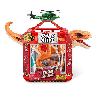 Robo Alive Dino Escape: Dinosaur Figure Playset with 6 Pieces, Educational Focus on Animals
