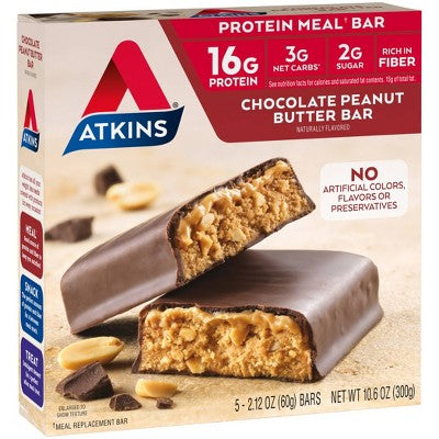 Atkins Chocolate Peanut Butter Protein Meal Bar - 5ct/10.6oz