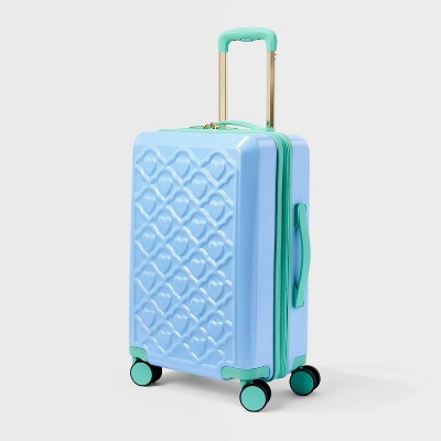 Embossed Heart Hardside Spinner Carry On Suitcase Light Blue - Roller Rabbit x Target (LOCAL PICKUP ONLY)