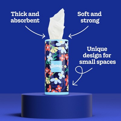 Kleenex Americana Perfect Fit Facial Tissue - 2pk/50ct: Cylinder Shape, 2-Ply