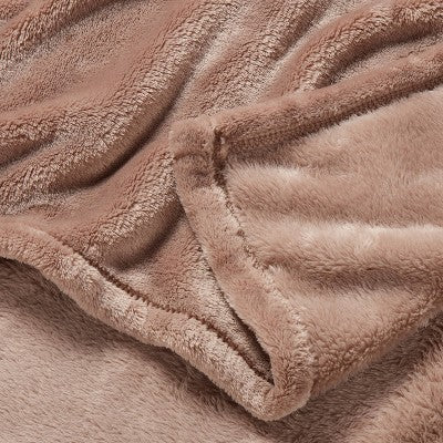 Full/Queen Microplush Bed Blanket Brown - Threshold