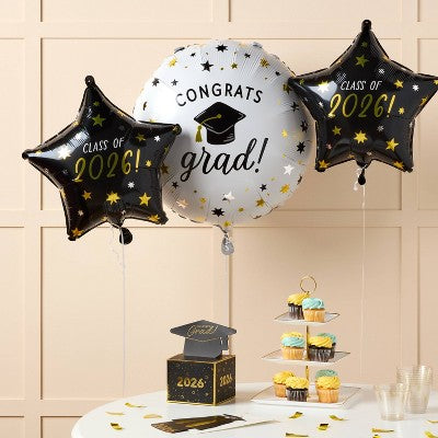 3pc Graduation Foil Balloon Bundle - Spritz