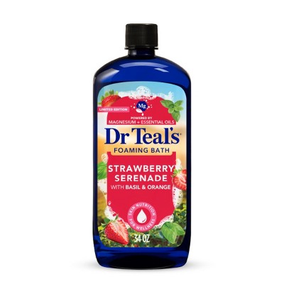 Dr Teal's Strawberry Serenade Foaming Bubble Bath with Basil & Orange - 34 fl oz