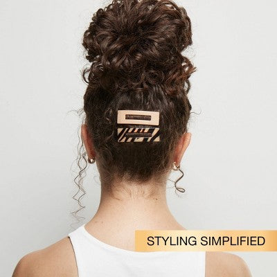 scunci Large Rectangular Fashion Snap Clips - Assorted Colors - All Hair- 4pcs