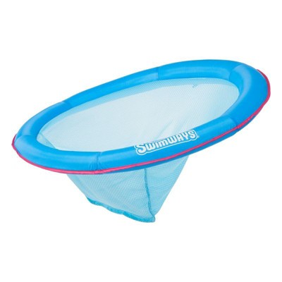 SwimWays Spring Float Papasan Inflatable Pool Lounger with Hyper-Flate Valve - Aqua: 1 Person Capacity