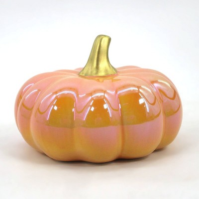 4" Iridescent Pumpkin Decorative Prop Orange - Bullseye's Playground