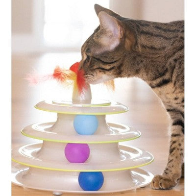 Catstages Tower of Tracks and Spinning Catnip Cat Interactive Toy: 9-Inch Height, 0.75 lb Weight