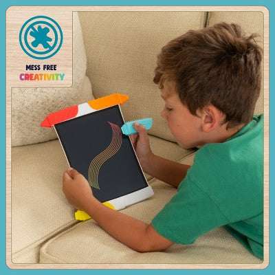 Chuckle & Roar LCD Lil Artist Creativity Kit - Reusable LCD Drawing Tablet with Sensory Texture Tools for Kids, Ages 3+