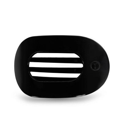 TELETIES Large Flat Round Hair Clip - Jet Black