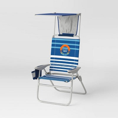 Ocean Zero Sun Block Chair Blue White light Blue Stripe (LOCAL PICKUP ONLY)