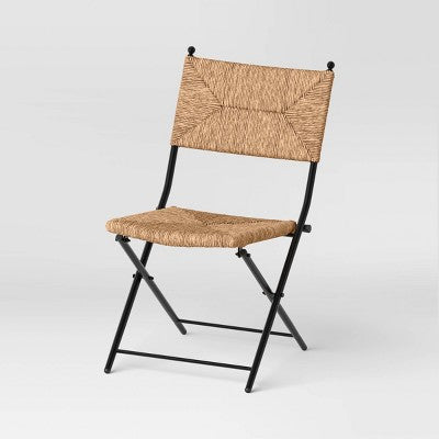 Rush Weave Wicker Folding Patio Chair Brown - Threshold designed with Studio McGee (LOCAL PICKUP ONLY)