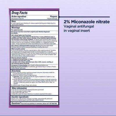 Monistat 7-Dose Yeast Infection Treatment 7 Disposable Applicators & 1 Cream Tube - 1.9oz