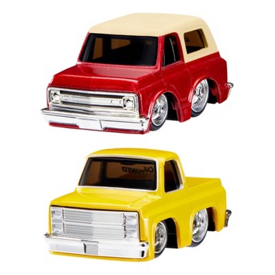 Car-Tuned Series 2 Dip'd & Drip'd 1969 Chevy K5 Blazer (Lowrider) and 1987 Chevy C10 (Lowrider) Diecast Truck Toy Vehicle - 2pk