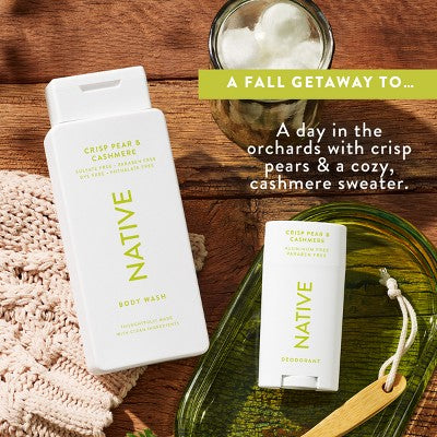 Native Limited Edition Fall Getaway Body Wash - Crisp Pear & Cashmere - 18 fl oz: Sulfate-Free, For Sensitive Skin