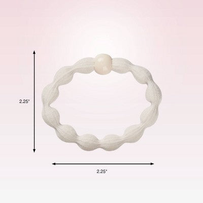 scunci No Damage Scallop Beaded Elastics - Assorted Neutrals - Thick Hair- 10pcs