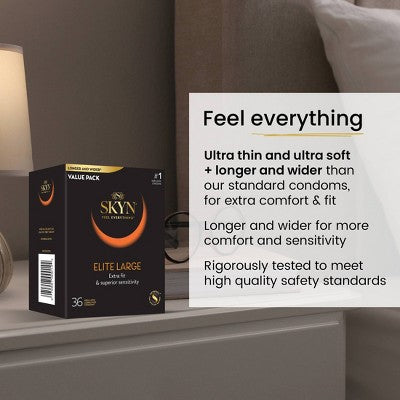 SKYN Elite Non-Latex Condoms - Large - 36ct
