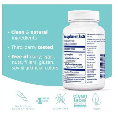 Enzymedica Digest Gold Fast-Acting Vegan Dairy Results for Full Dairy and Lactose Relief Capsules - 30ct