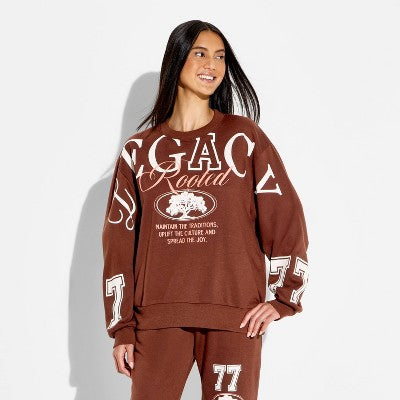 Women's Crewneck Legacy 77 Graphic Sweatshirt - Dark Brown M