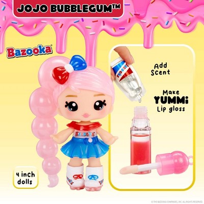 Yummiland x Licensed Sweets Lip Gloss Doll: Bazooka Bubble Gum Includes DIY Lip Gloss + Removable Keychain