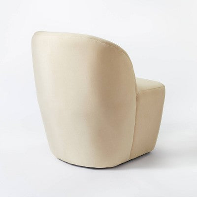Pasadena Swivel Accent Chair Light Beige Velvet - Threshold designed with Studio McGee: Transitional Upholstered Seating (LOCAL PICKUP ONLY)