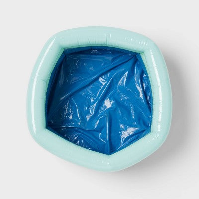 5.91'' x 1.97'' x 7.87'' Mini 3 Ring Pool 43 gal Oval Kiddie Pool Blue - Sun Squad: Inflatable Kids Pool