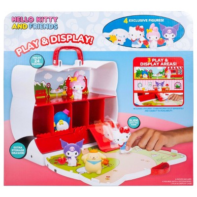 Hello Kitty Red Bow Medium Display Carry Case: Includes 4 Mini Figures