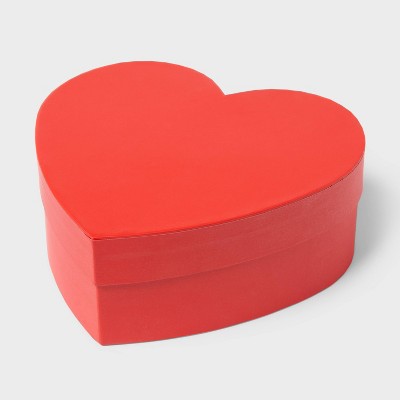 9"x8.5"x3.3" Valentines Day Heart Gift Box with Lid Red - Spritz