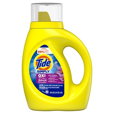 Tide Simply Oxi Boost + Febreze Odor Defense, 31 fl oz, 22 Loads, Tough on Stains and Odors, Febreze Sunny Breeze Scent