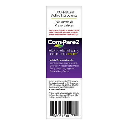 Com-Pare2 Cold + Flu Relief Fast Dissolve Tablets - Black Elderberry - 30ct