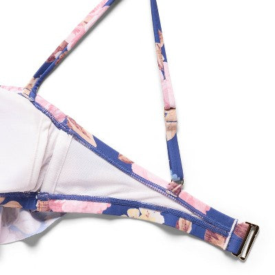 Women's Post Mastectomy Flounce Bikini Top Floral Multi XS
